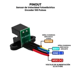 AR2746 - Sensor de Velocidad Fotoeléctrico Encoder 100 Pulsos PINOUT