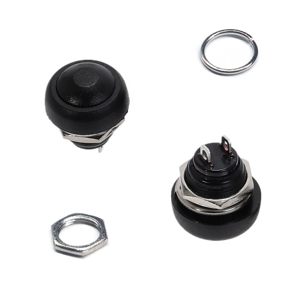 PBS-33B Mini Push Button Contra Agua 12MM - Negro