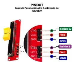 AR2903 - Módulo Potenciómetro Deslizante de 10K Ohm - PINOUT