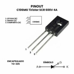 Alternative view of C106MG Tiristor SCR 600V 4A