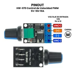 AR3050 - HW-070 Control de Velocidad PWM 5V-16V 10A PINOUT