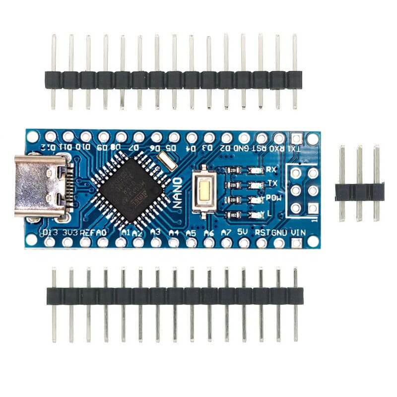 Nano ATMEGA328P Tarjeta de Desarrollo - Tipo C con Headers Macho