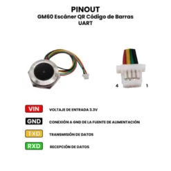 AR3081 - GM60 Escáner QR Código de Barras UART PINOUT