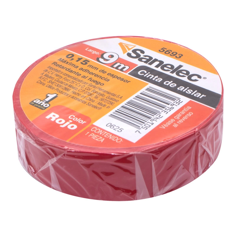 Cinta de Aislar 9m x 19mm Rojo