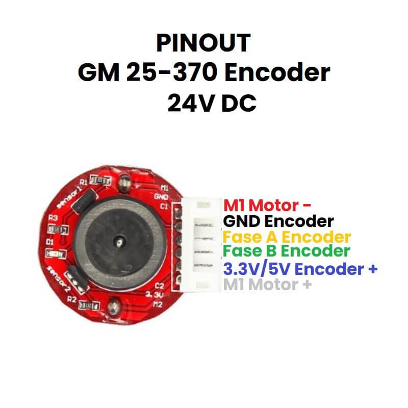 GM 25-370 Motor con Encoder 24V DC 180RPM / 350RPM - Imagen 2