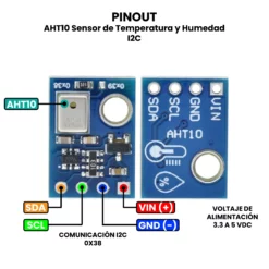 AR3107 - AHT10 Sensor de Temperatura y Humedad I2C PINOUT