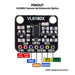AR3108 - VL6180X Sensor de Distancia Óptico PINOUT