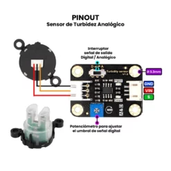 Sensor de Turbidez Analógico y Digital para Medir Calidad de Agua Pinout