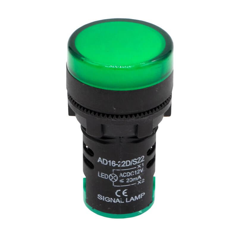 Indicador de Luz Verde amarillo Rojo 12V