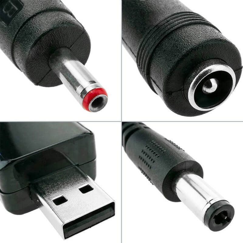 KWS-912V Cable de Alimentación USB a DC 5.5/3.5mm de 5V a 9V/12V