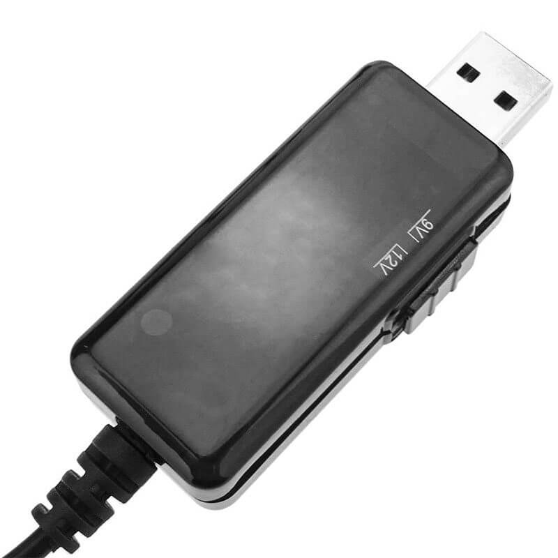 KWS-912V Cable de Alimentación USB a DC 5.5/3.5mm de 5V a 9V/12V