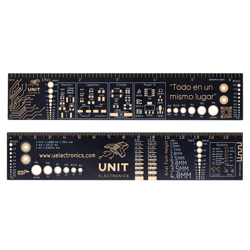 UNIT Regla de Referencia PCB 16cm