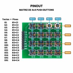 Matriz de 4x4 Push Buttons Pinout