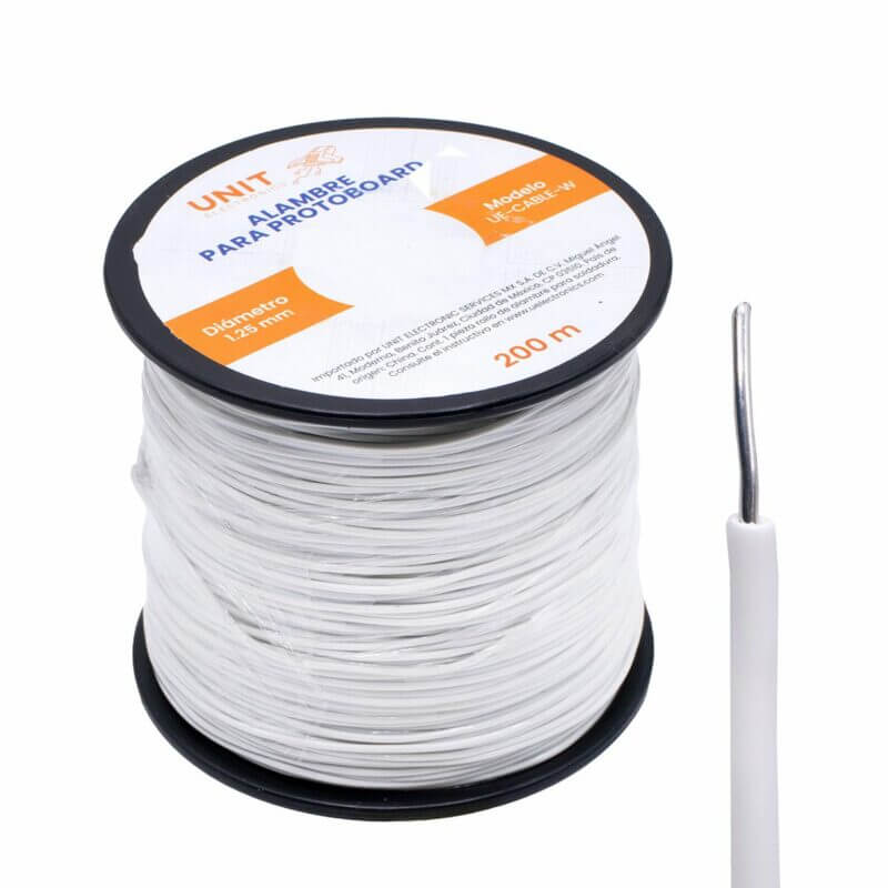 Alambre para Protoboard 24AWG Blanco 200m