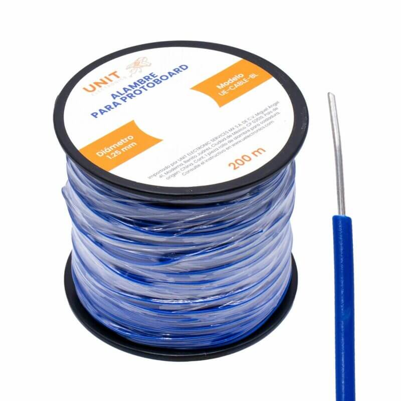 Alambre para Protoboard 24AWG Azul 200m
