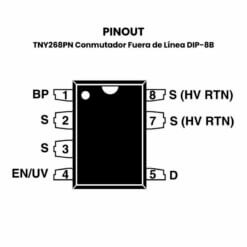 TNY268PN-Conmutador-Fuera-de-Línea-DIP-8B-Pinout