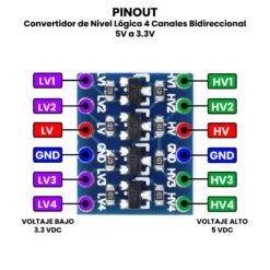 AR3431-Convertidor de Nivel Lógico 4 Canales Bidireccional 5V a 3_1