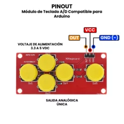 AR3486 - Módulo de Teclado AD Compatible para Arduino PINOUT