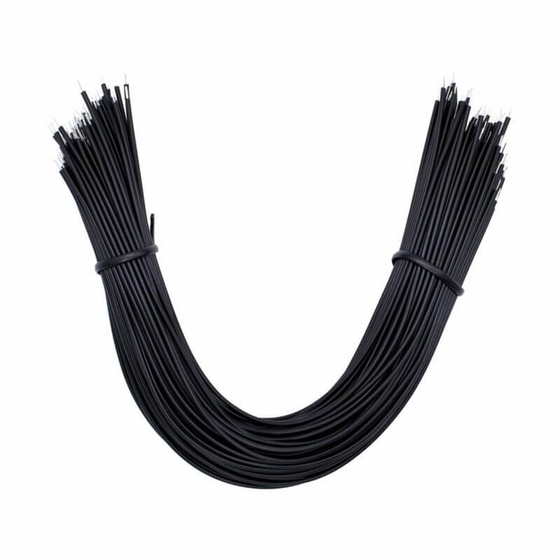 Cable de Alambre Estañado 24AWG 20cm 100 Piezas - Negro