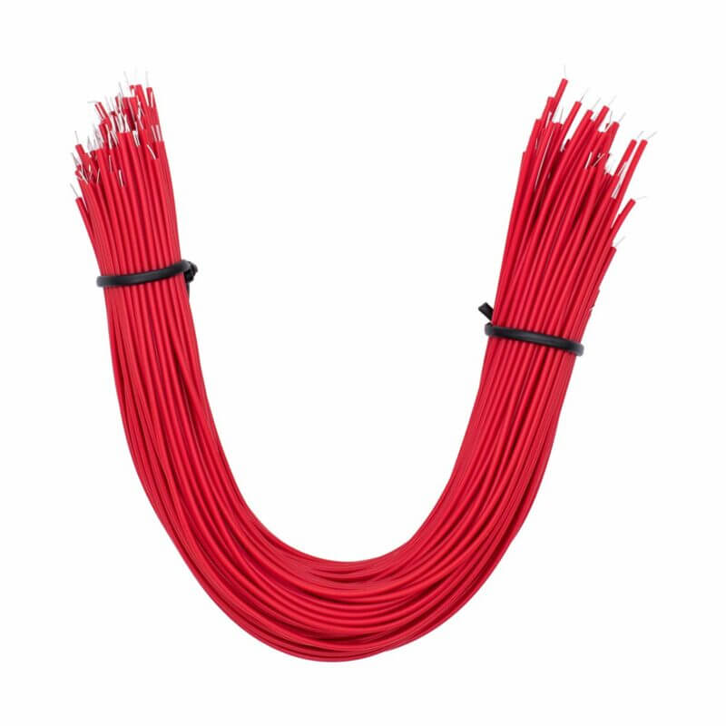 Cable de Alambre Estañado 24AWG 20cm 100 Piezas - Rojo