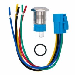 Botón Impermeable Enclavable con Luz 16mm 12-24V Varios Colores
