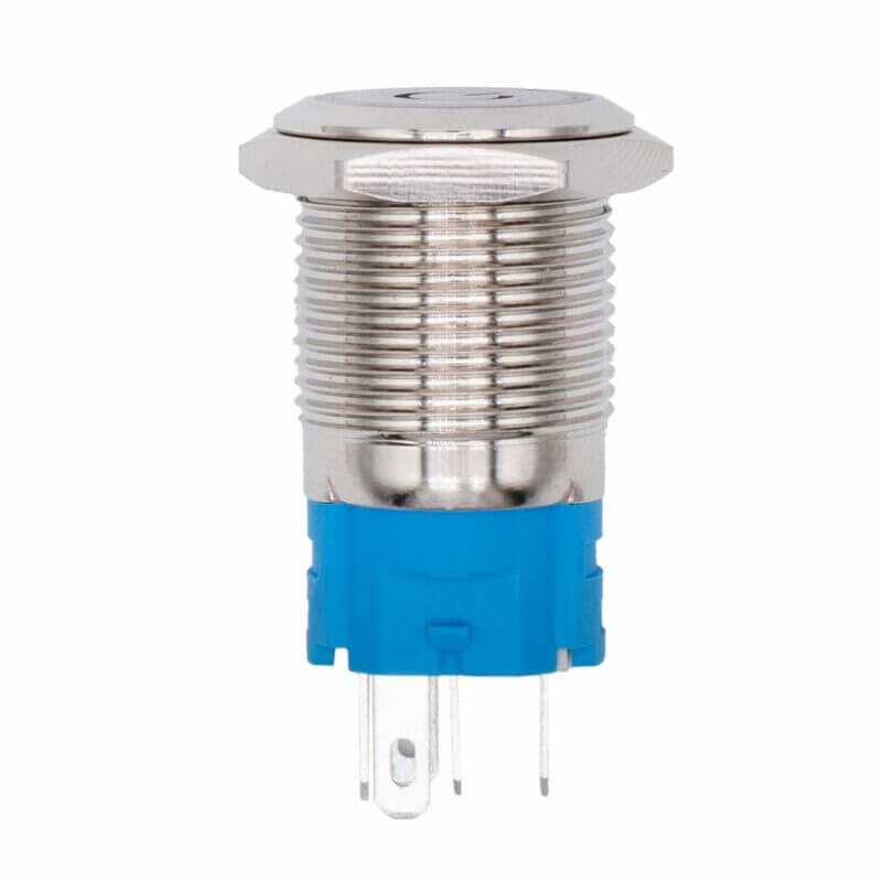 Botón Impermeable Enclavable con Luz 16mm 12-24V Varios Colores