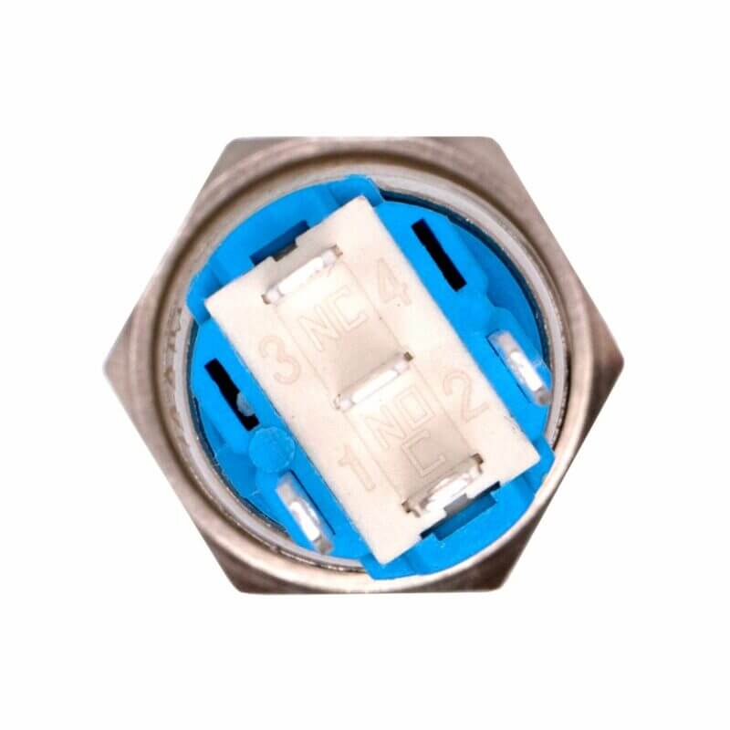 Botón Impermeable Enclavable con Luz 16mm 12-24V Varios Colores