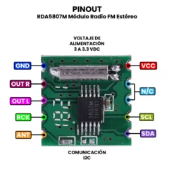 AR3686 - RDA5807M Módulo Radio FM Estéreo