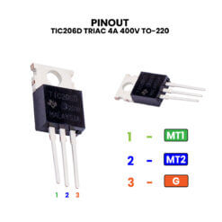 TIC206D Triac 4A 400V TO-220 pinout