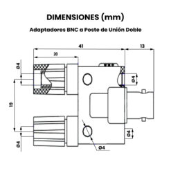 Alternative view of Adaptadores BNC a Poste de Unión Doble
