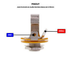 AR3769 - Jack Enchufe de Audio Hembra Mono de 635mm - Pinout