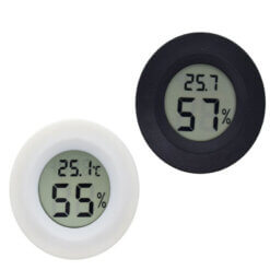 AR3798-99 Mini Termómetro LCD Redondo Negro Blanco V2