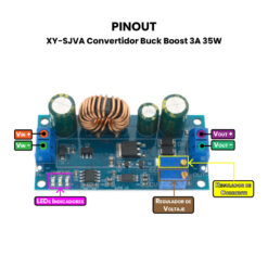 Y-SJVA Convertidor Buck Boost 3A 35W Pinout