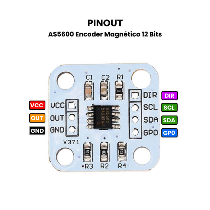 AS5600 Encoder Magnético 12 Bits Pinout