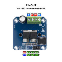BTS7960 Driver Puente H 43A Dimensiones
