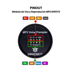 Módulo de Voz y Reproductor MP3 DFR1173 Pinout