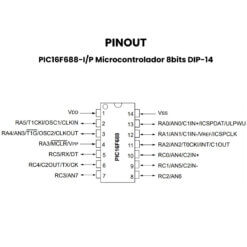 PIC16F688-IP Microcontrolador 8bits DIP-14
