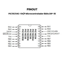 PIC16C54C-04P Microcontrolador 8bits DIP-18