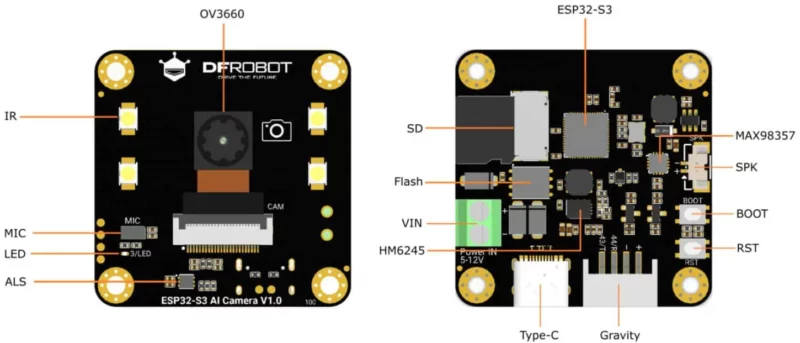 ESP32-S3 con Cámara AI DFR1154