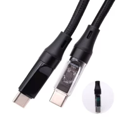AR4574 Cable de Datos y Carga Rápida de 120W Tipo C con Pantalla Led 1m