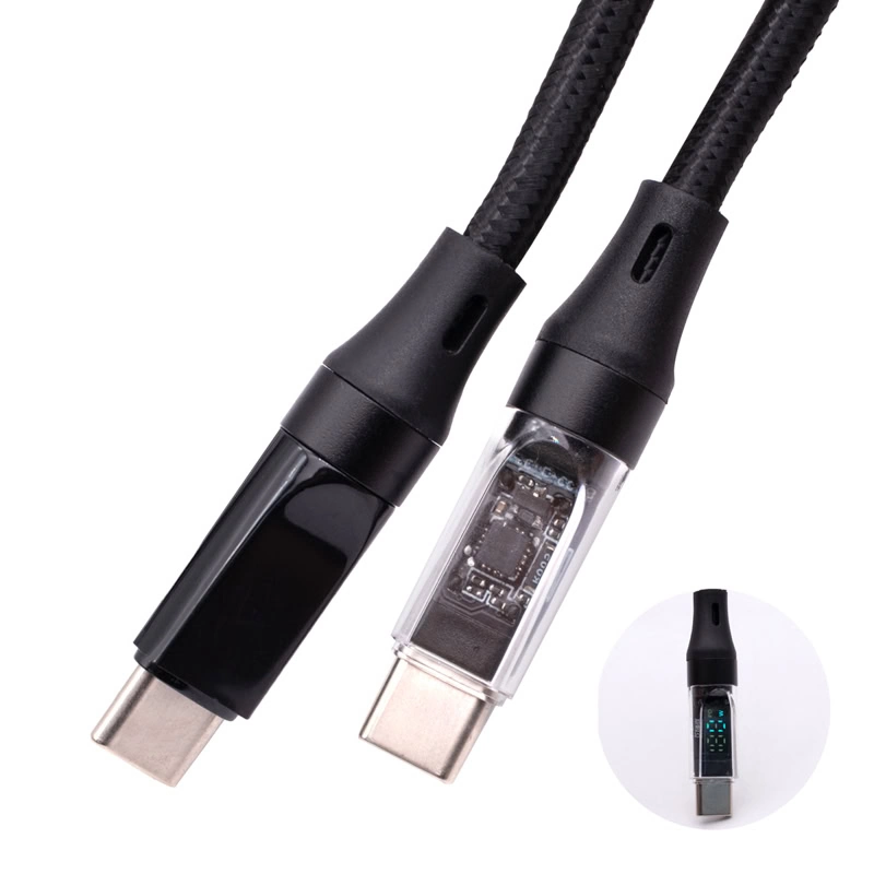 AR4574 Cable de Datos y Carga Rápida de 120W Tipo C con Pantalla Led 1m