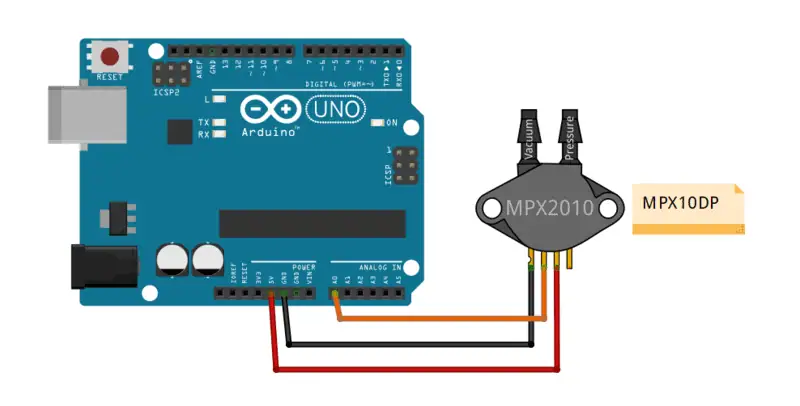 AR4745 - MPX10DP Sensor de Presion Diferencial Diagrama