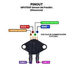 AR4745 - MPX10DP Sensor de Presion Diferencial PINOUT