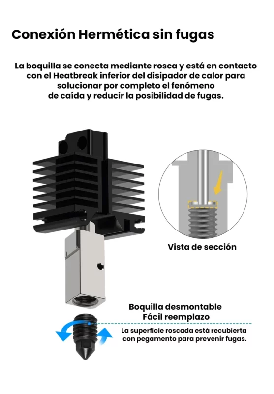 Boquilla de Acero Endurecido 0.4mm para P1X1 Bambu Lab