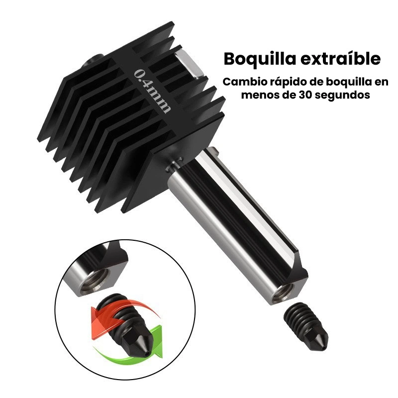 Boquilla de Acero 0.2 o 0.4mm para A1 o A1 Mini Bambu Lab