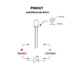 Led Difuso de 5mm_pinout