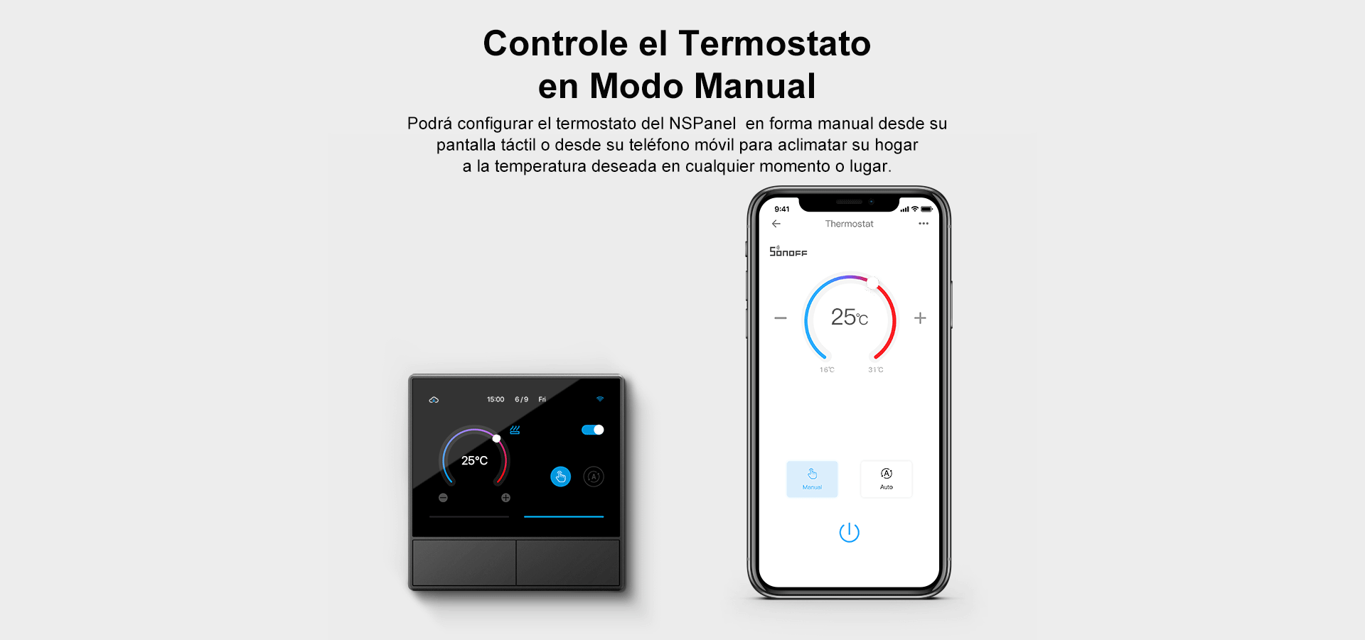Sonoff NSPanel Controle el termostato en modo manual