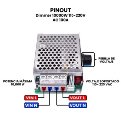 AR4655 - Dimmer 10000W 110-220V AC 100A PINOUT