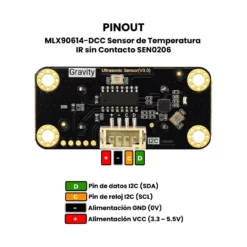 URM09 Sensor Ultrasónico I2C de 2cm a 500cm Pinout