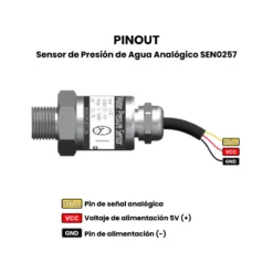 Sensor de Presión de Agua Analógico SEN0257 Pinout